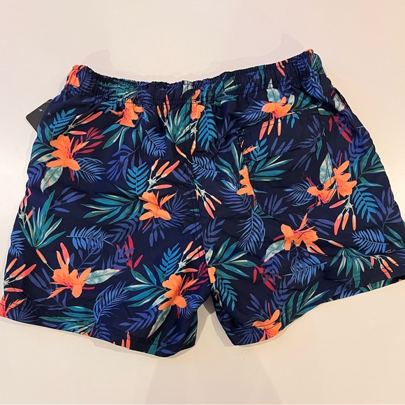 Tropical Print Swim Trunks - Picture 2 of 4